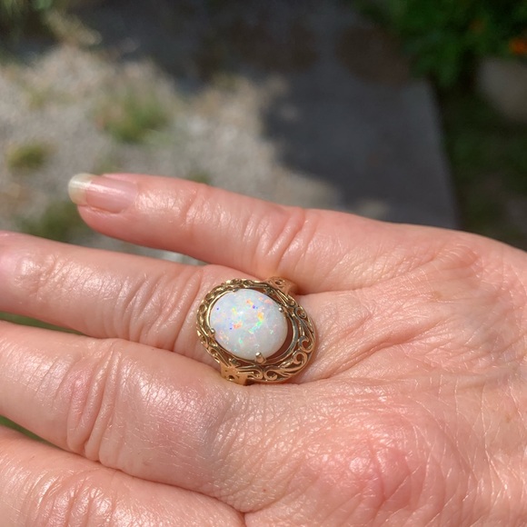 14k 🌈 Firey Opal  Stunning Ring Estate. Vintage - Picture 6 of 10
